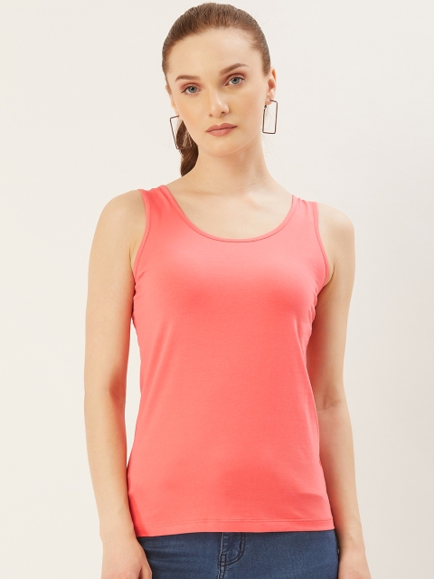 

Monte Carlo Coral Pink Solid Knitted Tank Top