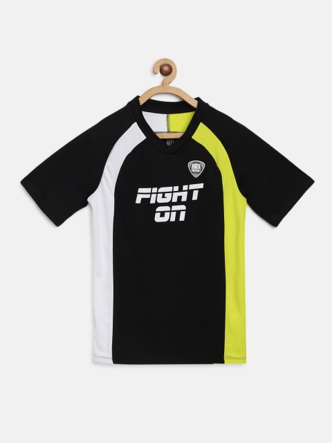 

HRX By Hrithik Roshan U-17 Boys Jet Black Printed Anti-Static Rapid-Dry Football Tshirt