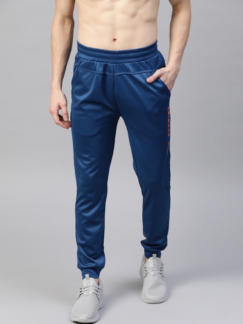 

HRX by Hrithik Roshan Men Blue Solid Slim Fit Mid-Rise Rapid-Dry Running Joggers