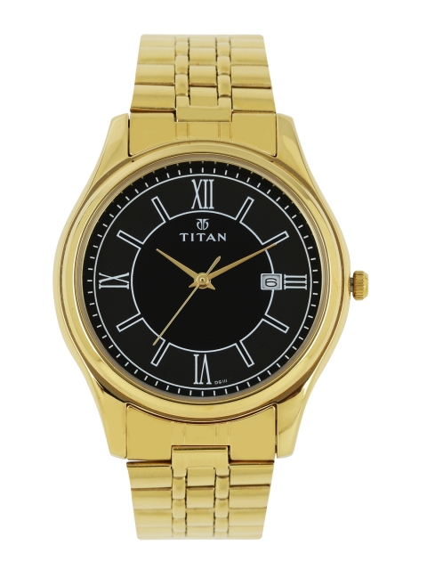 

Titan Men Black & Grey Dial Watch 1713YM04