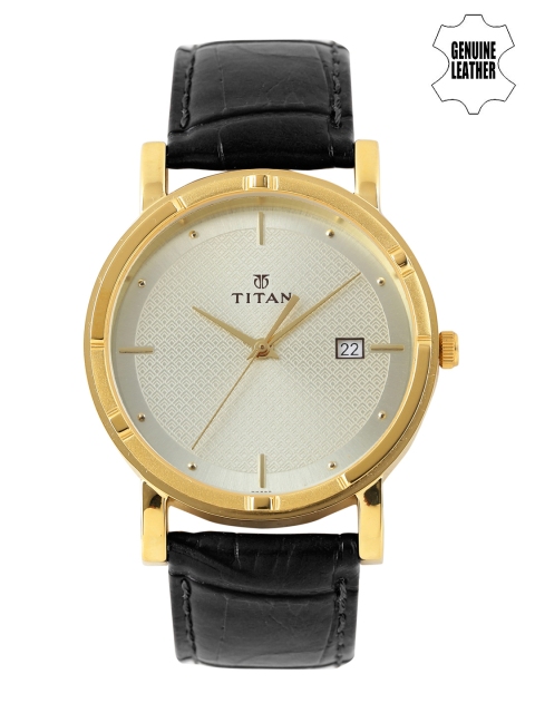 

Titan Men Muted Gold-Toned Dial Watch NH1639YL01