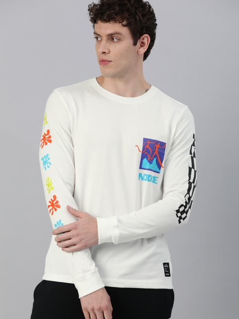 

Nike Men White Back Printed Standard Fit Dri Fit A.I.R. Round Neck T-shirt