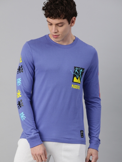 

Nike Men Purple Back Printed Standard Fit A.I.R. Dri Fit Round Neck T-shirt