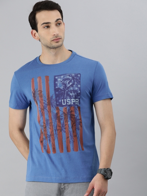 

U S Polo Assn Denim Co Men Blue & Red Printed T-shirt