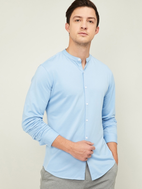 

CODE by Lifestyle Men Blue Regular Fit Solid Cotton Casual Shirt
