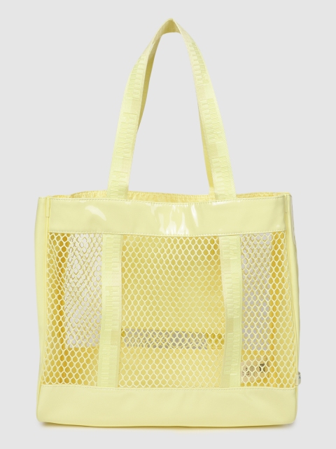 

Puma Women Yellow Self Design Core Net Shopper Bag
