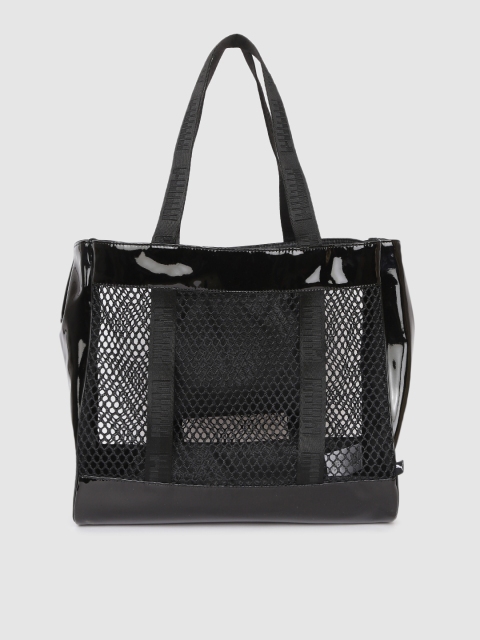 

Puma Black Solid Core Net Shopper Handheld Bag