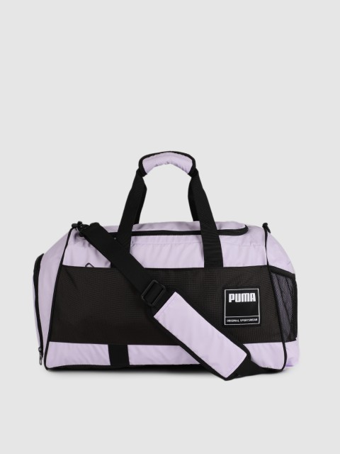

Puma Unisex Lavender and Black Colorblocked Gym Duffel Bag