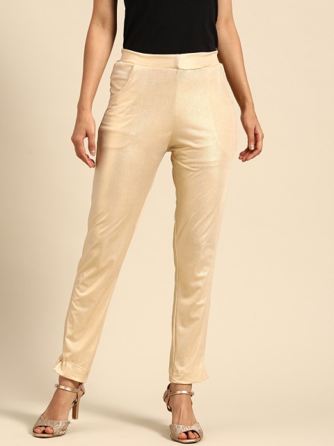 

TAG 7 Women Golden Ankle Length Sheen Leggings, Gold