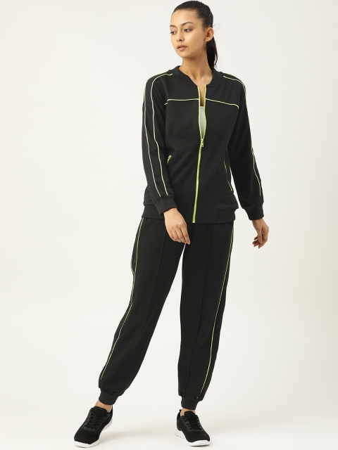 

Laabha Women Dusty Pink Solid Knitted Tracksuits, Black