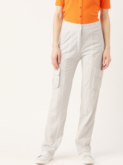 

Alsace Lorraine Paris Women Grey Melange Cotton Regular Fit Solid Trousers