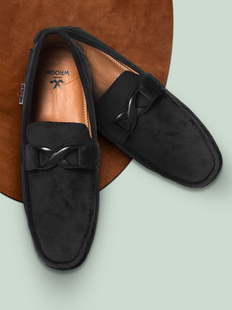 

Wrogn Men Black Solid Loafers