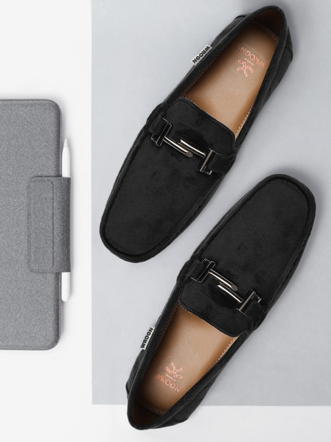 

Wrogn Men Black Solid Horsebit Loafers