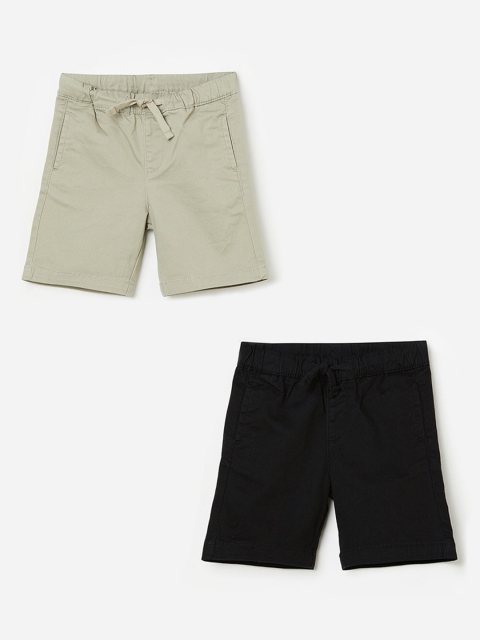 

Juniors by Lifestyle Boys Pack Of 2 Solid Regular Fit Regular Shorts, Beige