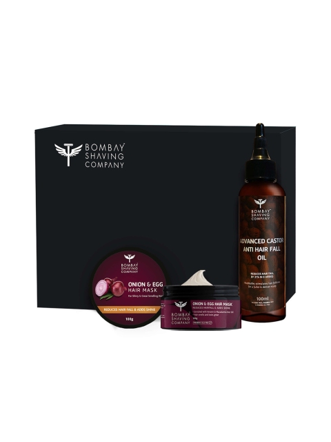 

Bombay Shaving Company Unisex Onion & Egg Hair Mask & Castor Hair Oil Combo, Red
