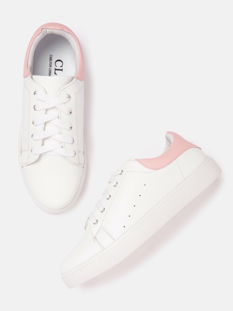

Carlton London Sports Women White & Pink Solid Sneakers