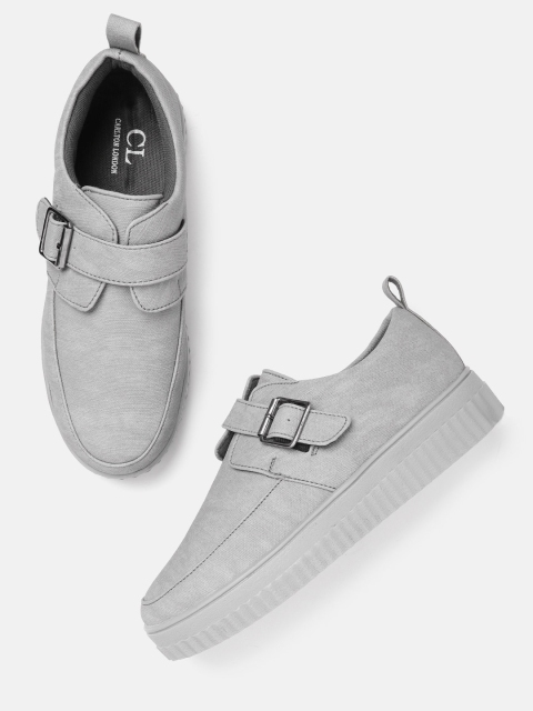 

Carlton London Sports Women Grey Solid Flatform Sneakers