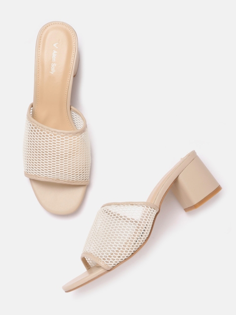 

Allen Solly Women Off-White Mesh Block Heels