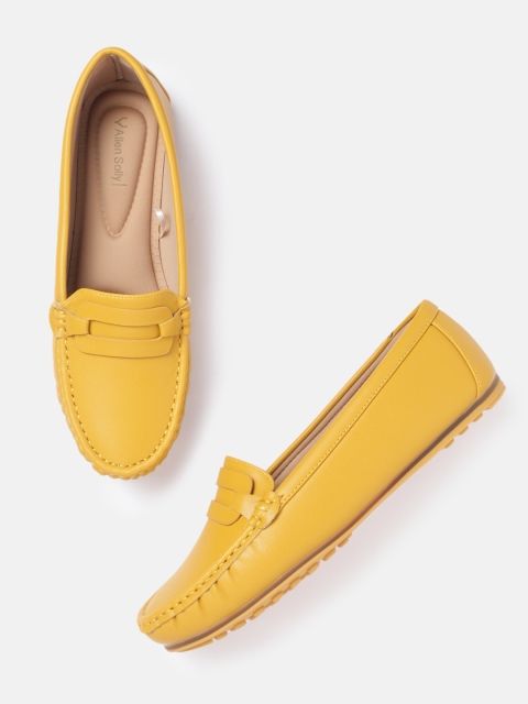 

Allen Solly Women Mustard Yellow Penny Loafers