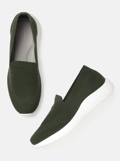 

Allen Solly Women Olive Green Woven Design Slip-On Sneakers