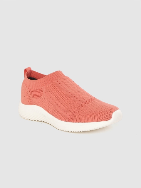 

Allen Solly Women Peach-Coloured Woven Design Slip-On Sneakers