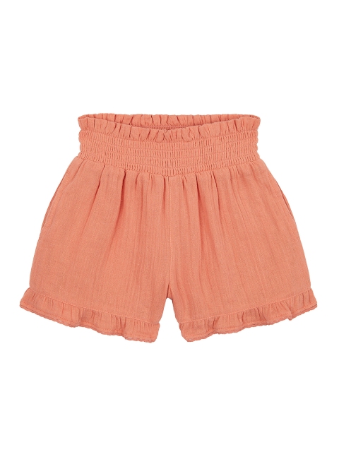 

mothercare Girls Pink Solid Regular Fit Frilled Hem Pure Cotton Shorts