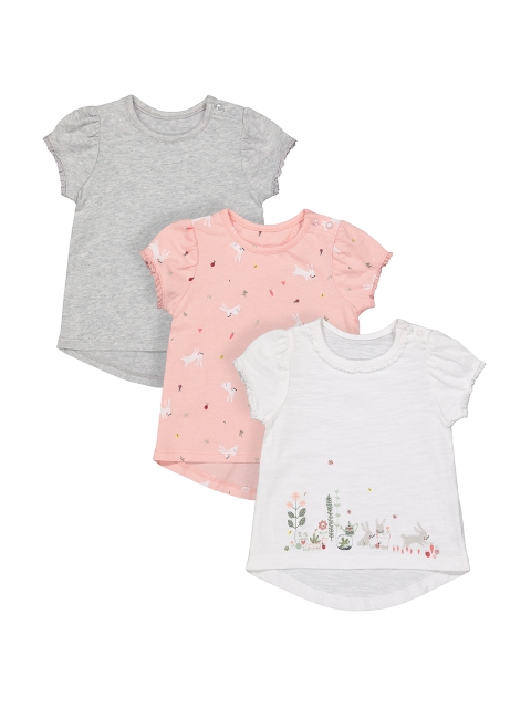 

Mothercare Girls Pack of 3 Regular Tops, Pink