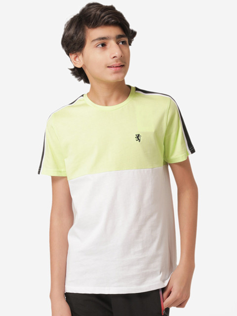 

Red Tape Boys Lime Green Colourblocked Round Neck T-shirt