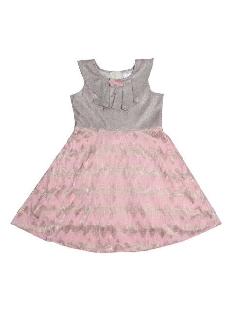 

Doodle Girls Pink Printed Fit and Flare Dress