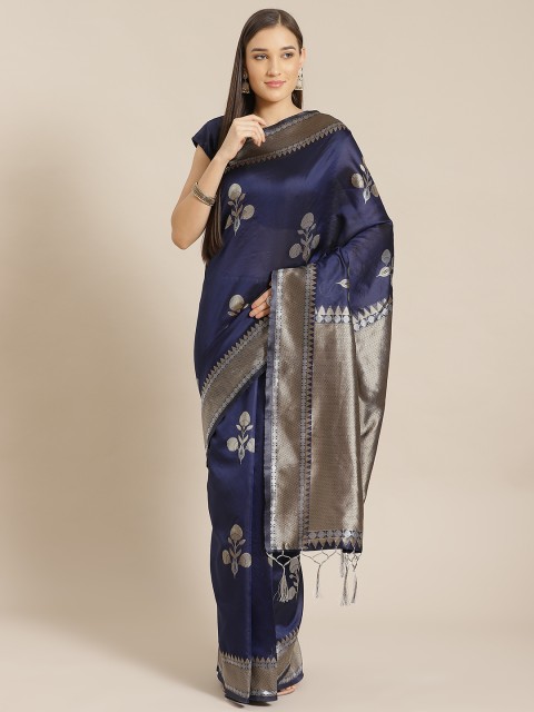

Anubhutee Navy Blue & Golden Woven Design Banarasi Saree