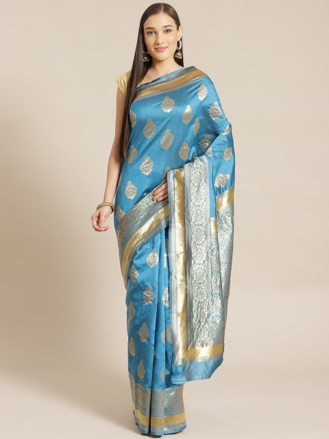 

Anubhutee Teal Blue & Golden Woven Design Banarasi Saree