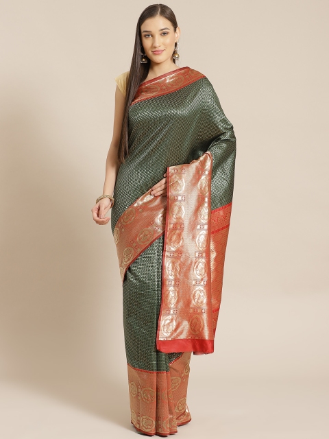 

Anubhutee Green & Golden Woven Design Banarasi Saree