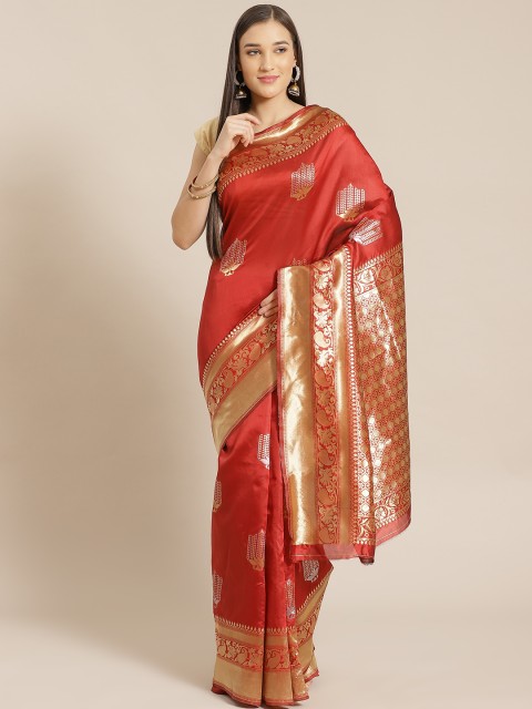 

Anubhutee Maroon & Golden Woven Design Banarasi Saree