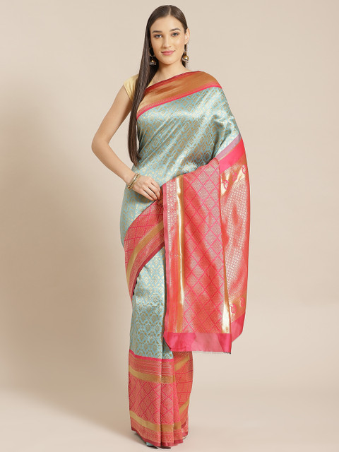 

Anubhutee Mint Green & Golden Woven Design Banarasi Saree