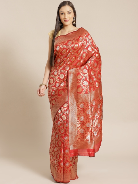 

Anubhutee Red & Golden Woven Design Banarasi Saree