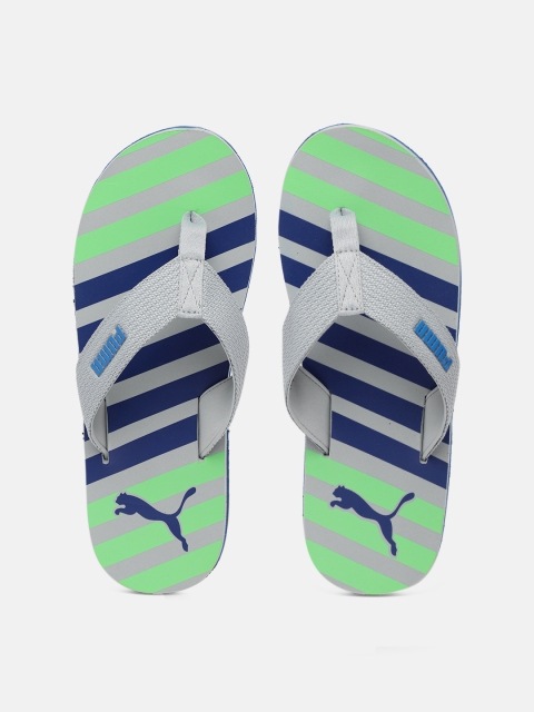 

Puma Men Grey & Green Printed Thong Flip-Flops