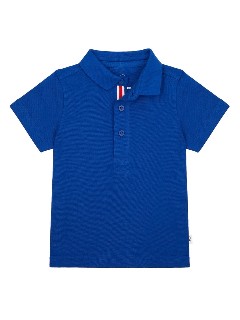 

mothercare Boys Blue Solid Pure Cotton Polo Collar T-shirt