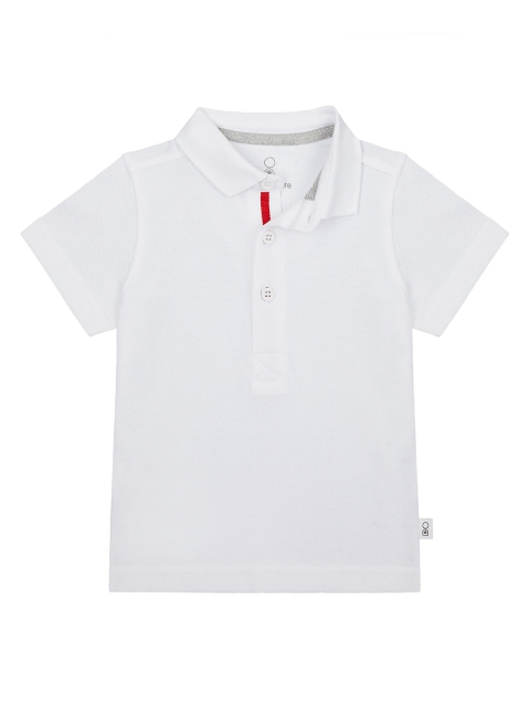 

mothercare Boys White Solid Pure Cotton Polo Collar T-shirt