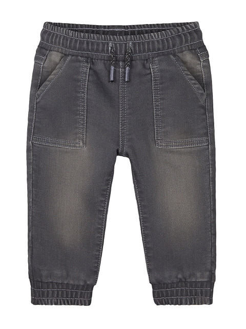 

mothercare Boys Grey Jogger Mid-Rise Clean Look Stretchable Jeans
