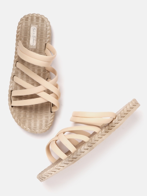 

Mast & Harbour Women Peach-Coloured Solid Espadrille Open Toe Flats
