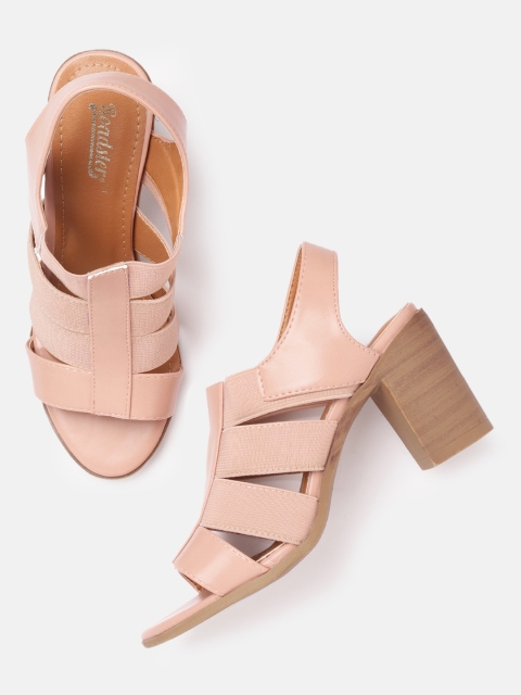 

The Roadster Lifestyle Co Women Pink Solid Heeled Mules