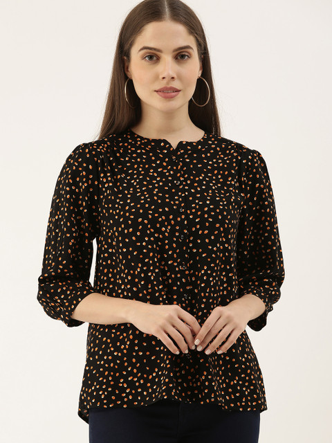 

all about you Women Black Printed Casual Shirt