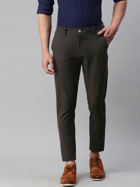 

Louis Philippe Sport Men Coffee Brown Comfy Tapered Fit Solid Regular Trousers