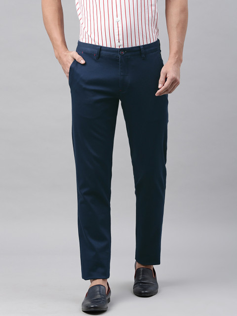 

Louis Philippe Sport Men Navy Blue Slim Fit Solid Regular Trousers