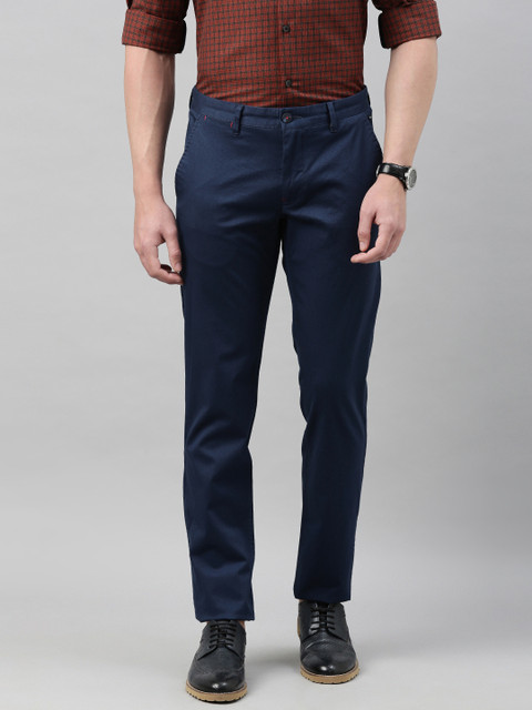 

Louis Philippe Sport Men Blue Slim Fit Self Design Formal Trousers