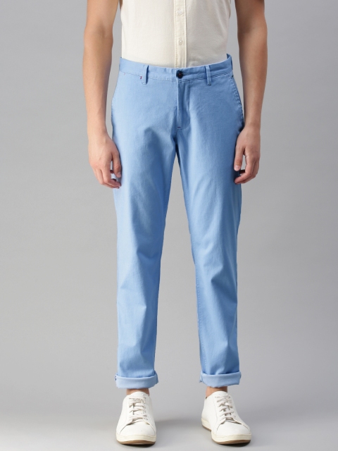 

Louis Philippe Sport Men Blue Slim Fit Self Design Regular Trousers