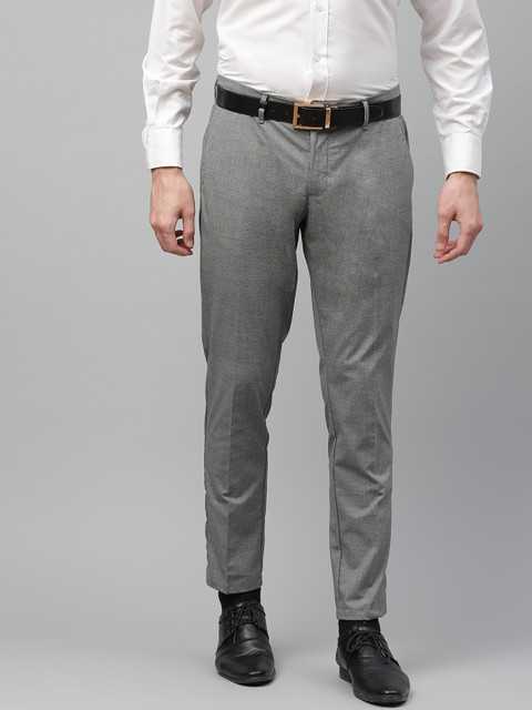 

Louis Philippe Sport Men Grey Tapered Fit Low-Rise Formal Trousers