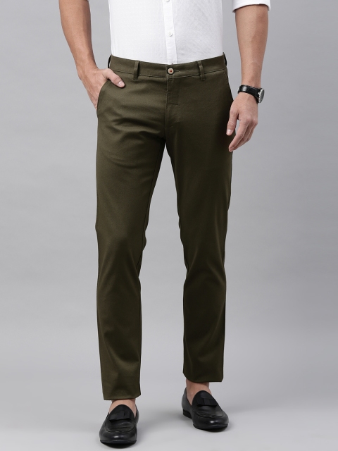 

Louis Philippe Sport Men Olive Green Slim Fit Solid Regular Trousers