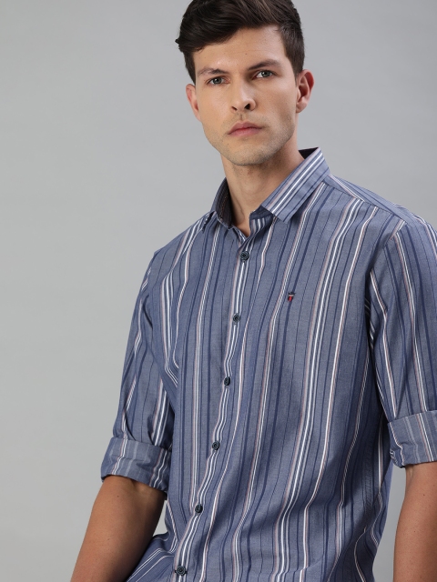 

Louis Philippe Sport Men Blue & White Slim Fit Striped Casual Shirt