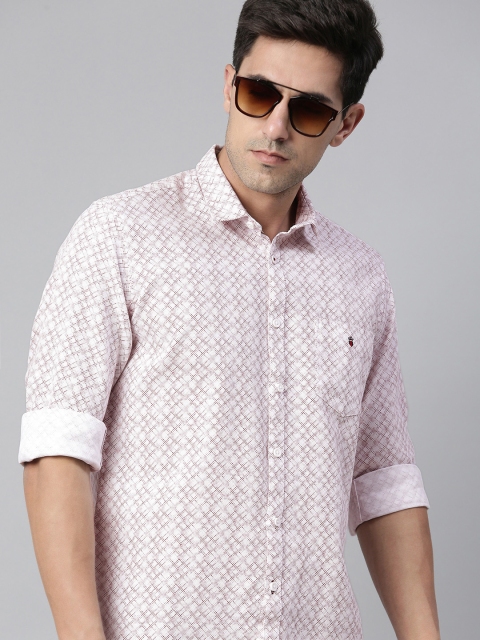 

Louis Philippe Sport Men White & Burgundy Slim Fit Printed Casual Shirt